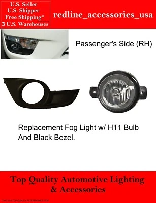 RIGHT PASSENGER SIDE REPLACEMENT FOG LIGHT & BEZEL FOR NISSAN ALTIMA 2013 14 15 - Image 1 of 4