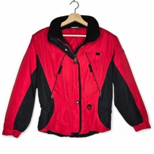 Obermeyer Ski Jacket Girl's Color Panel Tech Pocket Snowboard Red Black Sport 16 - Picture 1 of 6