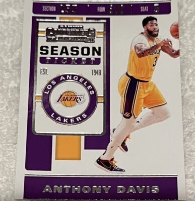 2019-20 Panini Contenders Basketball Season Ticket Anthony Davis #7 LA Lakers - Image 1 of 2