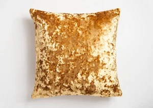 Gold Crushed Velvet Cushion Cover 17x17in Moulin Collection - Picture 1 of 1