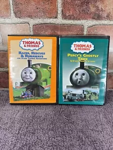 2 Thomas and Friends DVDs - Races Rescues & Runaways and Percy’s Ghostly Trick - Foto 1 di 6