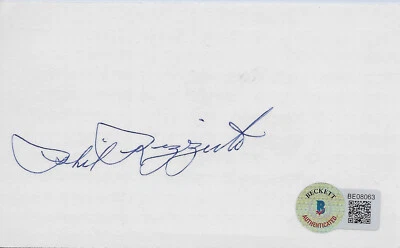 Phil Rizzuto, New York Yankees, Hall of Fame —Signed Cut— Beckett Authenticated - Image 1 of 2