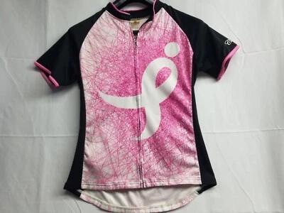 Camiseta deportiva de ciclismo Canari para adulto grande rosa negra manga corta 1/4 cremallera superior Foto 1 de 4