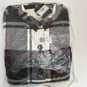 EDDIE BAUER Eddies Camisa Chaqueta Forrada de Vellón a Cuadros Para Mujer Talla Mediana Nueva con Etiquetas - Imagen 1 de 3