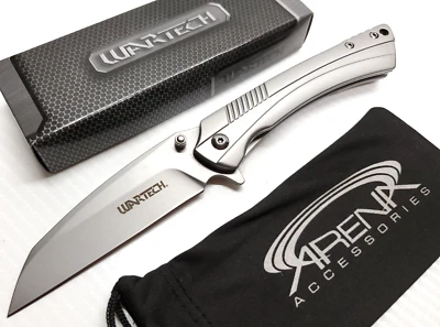 Cuchillo de bolsillo de hoja de cuchilla de diseño delgado marco bloqueo punta EDC asistido por resorte Foto 1 de 4