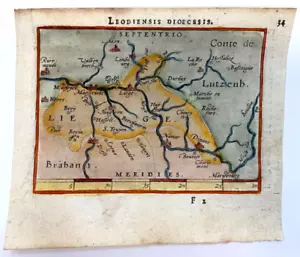 BELGIEN NIEDERLANDE 1595 ABRAHAM ORTELIUS ANTIKE MINIATURKARTE 16. JAHRHUNDERT - Bild 1 von 3