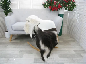 GENUINE GREEK GIANT GOAT RUG LONG HAIR RARE SKIN HIDE FLOOR CHAIR COVER Go422 - Picture 1 of 17