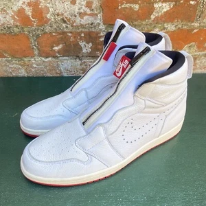 Nike Air Jordan 1 Retro Scarpe da Ginnastica con Zip Alta UK 13 Bianco Università Rosso AR4833-100 - Foto 1 di 22