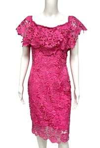 Paper Dolls London women's sheath Lace dress pink open shoulders size 8 - Picture 1 of 15