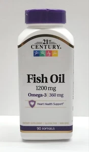 21st Century Fish Oil 1200mg + Omega-3 360mg Heart Health Support - 90 Softgels - Picture 1 of 6