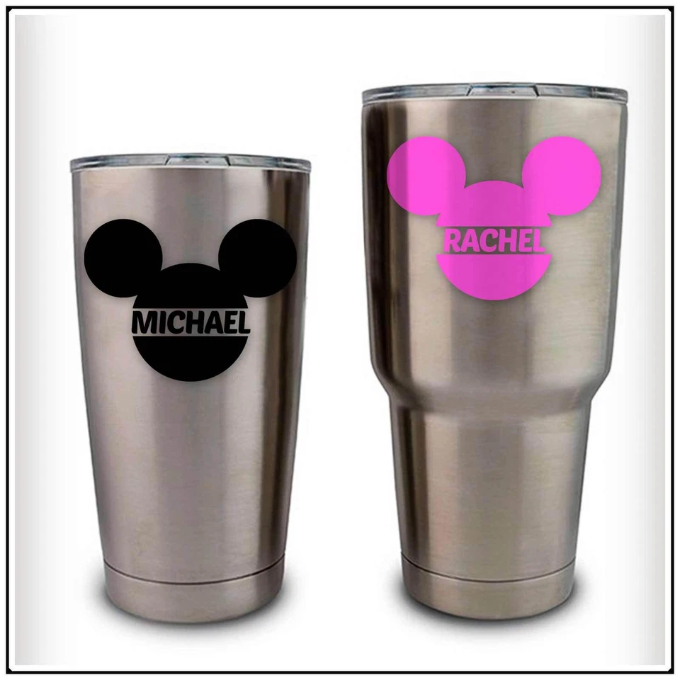 2pk Nombre Monograma Orejas de Mickey Calcomanía Inicial Adhesivo Compatible con YETI Disney Foto 1 de 1