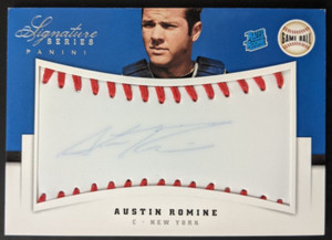 Austin Romine AUTO 2012 Panini Signature Series GAME BALL #104 Baseball RC /299