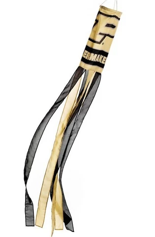 Purdue Boilermakers Wind Socks, Gold/Black 60" 6 streamers 100% Polyester Cover