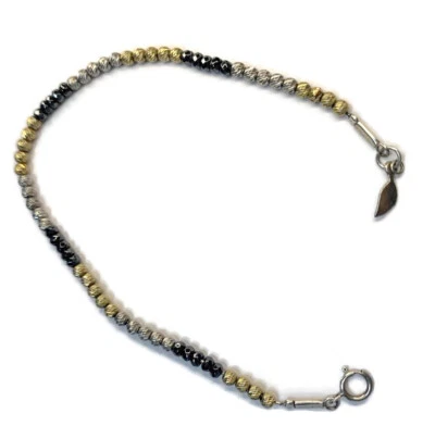 Pulsera GoldFild Cuentas Corte Láser Plata/Dorado/Negro/Mujer Único/Elegante Regalo Foto 1 de 3