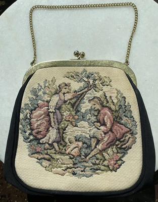 Cartera vintage JR Miami años 50 tapiz punta de aguja boho hipster retro Foto 1 de 4