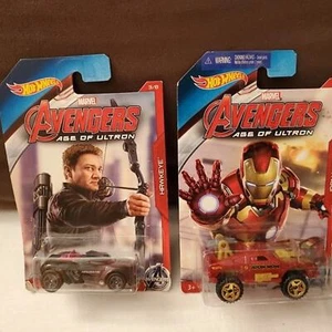 New Hot Wheels Marvel Avengers Age Of Ultron Iron Man & Hawkeye - Picture 1 of 5