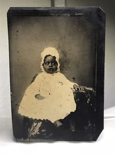Rare Antique Tintype African American Black Baby Toddler Photograph - Picture 1 of 5