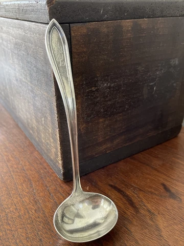 Dominic & Haff Sterling Silver Priscilla Sauce Ladle, 1916 Cover