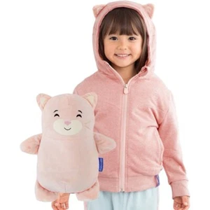 $45 Cubcoats Kali The Kitty 2 in 1 Transforming Zip-Up Hoodie | Blush Marl - Picture 1 of 22
