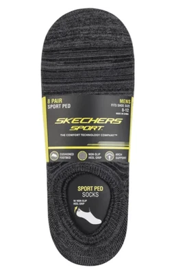 Calcetines deportivos Skechers para hombre, 8 pares, negros/grises, talla de zapato 8-12 Foto 1 de 4