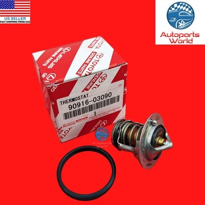 GENUINE OEM TOYOTA CAMRY CELICA COROLLA MR2 THERMOSTAT W/GASKET SET 90916-03090 - Image 1 of 4