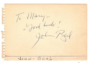 TWO AUTOGRAPHS ON ALBUM PAGE BEVERLY BAYNE JOHN BEAL ACTORS SIGNED BOTH SIDES - Picture 1 of 2