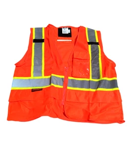 Radwear Class 2 Orange Surveyor Tether Safety Vest Heavy Duty/Pockets -ANSI 107 - Picture 1 of 9