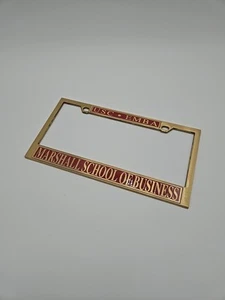 USC EMBA Marshall School Of Business Collegiate License Plate Frame Brass - Picture 1 of 6