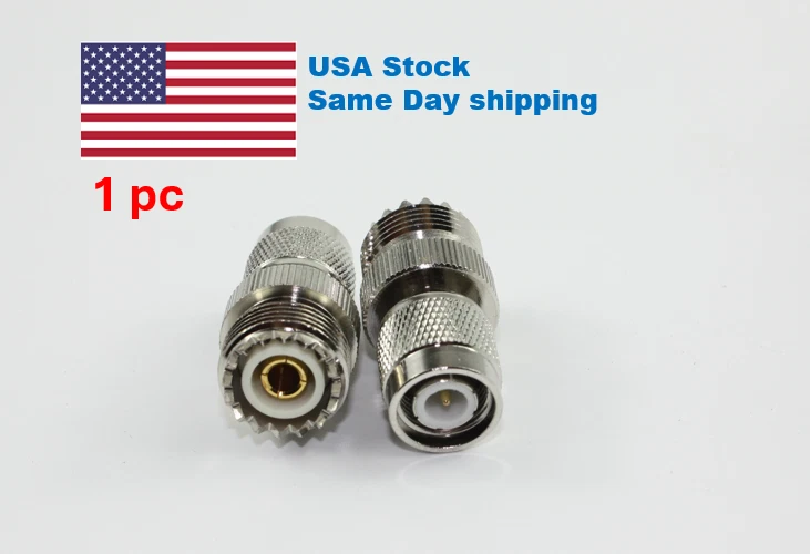 1 pcs UHF PL-259 SO239 Female to TNC Male Coax Adapter - Image 1 of 1