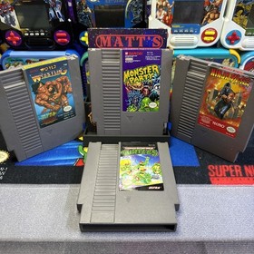 Bundle Of NES Games: Monster Party, Ninja Gaiden, TMNT, Tecmo World Wrestling 