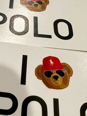 NUEVO POLO RALPH LAUREN PEGATINAS ETIQUETAS CALCOMANÍAS POLO OSO LOGO "I LOVE POLO"  Foto 1 de 2