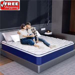 12 Zoll Queen Matratze in einer Box Hybrid Gel Memory Foam Taschenfederkern weich Plüsch - Bild 1 von 6