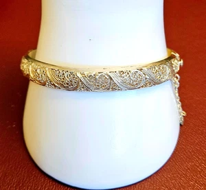 Wunderschönes antikes Cannetille filigranes Sterlingsilber Armreif Armband - Bild 1 von 9