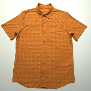 Montura Mens Shirt Medium Orange Multi Stripe Check Thin Light Hiking Outdoor M - Picture 1 of 23