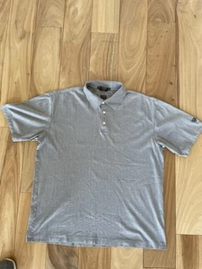 Vintage Nike Golf Polo Tiger Woods Mens Large Grey Striped Short Sleeve Y2K - Picture 1 of 5