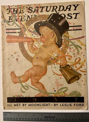 Vintage & Pristine 1937 “The Saturday Evening Post” New Year’s Day Issue - Image 1 of 4