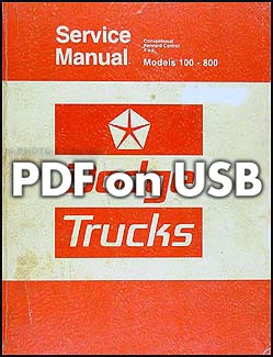 Dodge Truck 1975 1976 USB manual de taller camioneta D100-D800 W100-W300 Power Wagon Foto 1 de 3