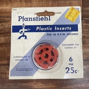 NOS Pfanstiehl Plastic Inserts for 45 R.P.M. Records - 6 Pack Classic - Picture 1 of 5