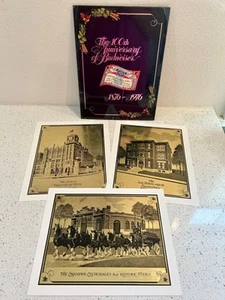 Juego de 3 impresiones RARAS - 100 aniversario de BUDWEISER 1875-1976 - Grabadas en oro - Imagen 1 de 8