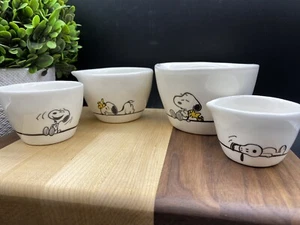 PEANUTS SNOOPY WOODSTOCK quattro misurini di Rae Dunn (SET DI 4) NUOVISSIMI - Foto 1 di 10