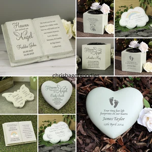 PERSONALISED REMEMBRANCE BABY CHILD Grave Memorial Vase Ornaments Stones Plaque - Picture 1 of 14