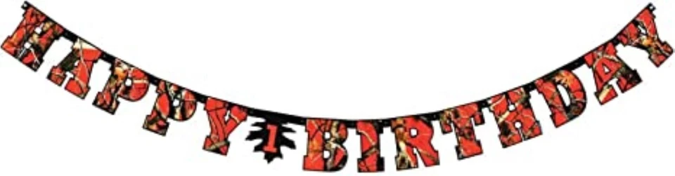 Siguiente Banner de cumpleaños naranja camuflado, letrero de fiesta camuflaje Foto 1 de 1