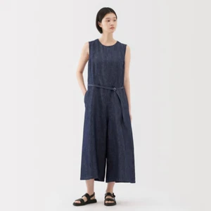 MUJI Womens Organic Cotton Hemp Denim Jumpsuit Navy FedEx - Bild 1 von 10