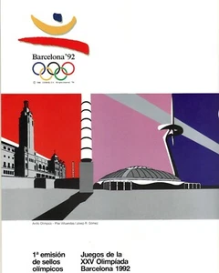DOCUMENTO OLÍMPICO FILATELICO BARCELONA 92 1 EMISION SELLOS OLIMPICOS ED. MUESTR - Imagen 1 de 4