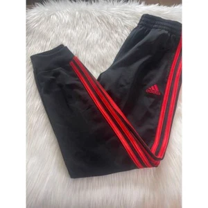 Adidas 3 Stripes Sweatpants Jogger Boy Size M (10/12 ) Black Pants Used - Picture 1 of 13