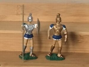 2 Ancient Greek hoplites. Aohna Athena Greece. 54 mm plastic soldier