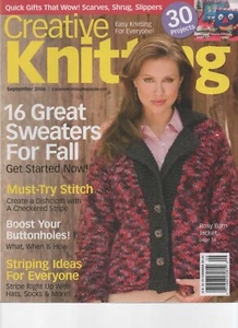 Creative Knitting Magazine September 2006 patterns SWEATERS Jackets Striping - Picture 1 of 1