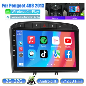 Autoradio Per Peugeot 308 408 2010-2016 Android 12 Carplay Car radio GPS WIFI BT - Imagen 1 de 18