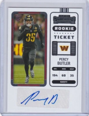 2022 CONTENDERS ROOKIE TICKET #205 PERCY BUTLER RC AUTO WASHINGTON COMMANDERS - Image 1 of 2