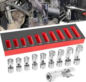 for Lisle 12030 Flare Nut Socket Set 10Pcs 3/8" Drive Metric Injector Fuel Line - Picture 1 of 13